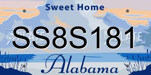 SS8S181 Alabama License Plate