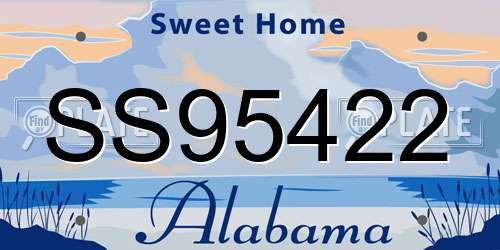 SS95422 Alabama License Plate