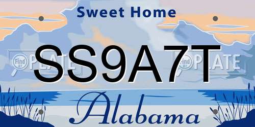 SS9A7T Alabama License Plate