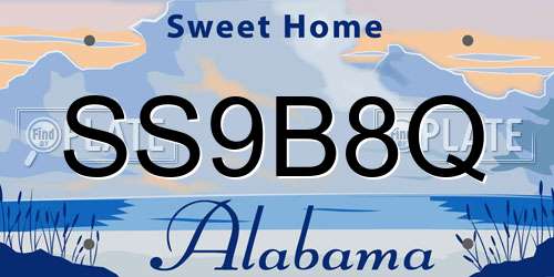 SS9B8Q Alabama License Plate