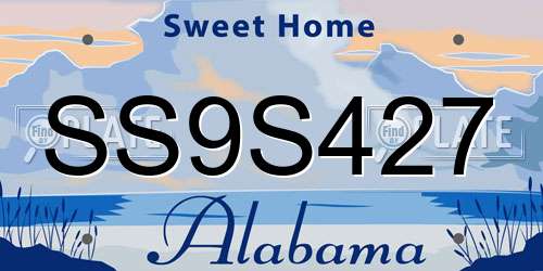 SS9S427 Alabama License Plate