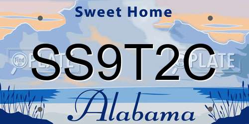 SS9T2C Alabama License Plate