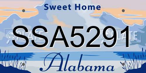 SSA5291 Alabama License Plate