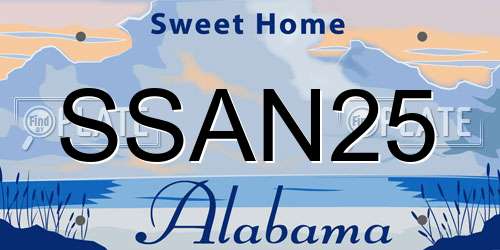 SSAN25 Alabama License Plate