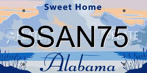 SSAN75 Alabama License Plate