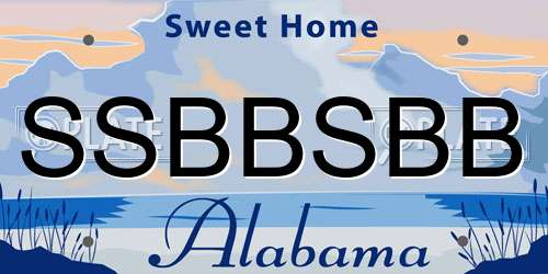 SSBBSBB Alabama License Plate