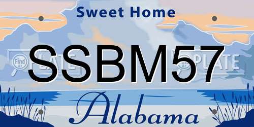SSBM57 Alabama License Plate