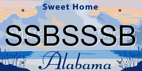 SSBSSSB Alabama License Plate