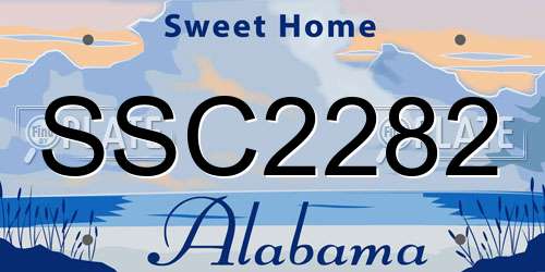 SSC2282 Alabama License Plate