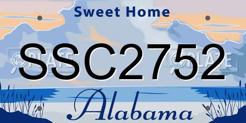 SSC2752 Alabama License Plate