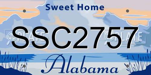 SSC2757 Alabama License Plate