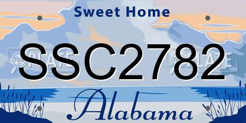 SSC2782 Alabama License Plate