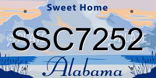 SSC7252 Alabama License Plate