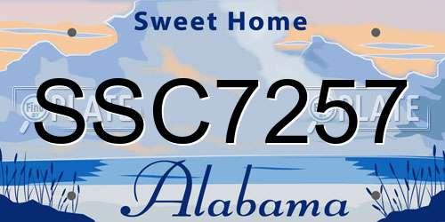SSC7257 Alabama License Plate