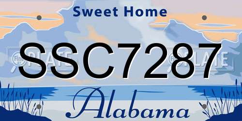 SSC7287 Alabama License Plate