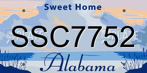 SSC7752 Alabama License Plate