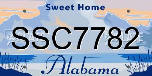 SSC7782 Alabama License Plate