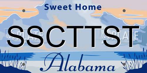SSCTTST Alabama License Plate