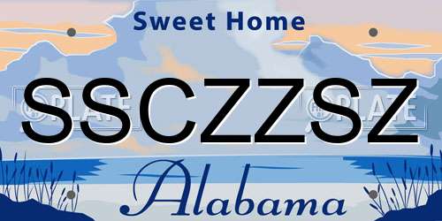 SSCZZSZ Alabama License Plate