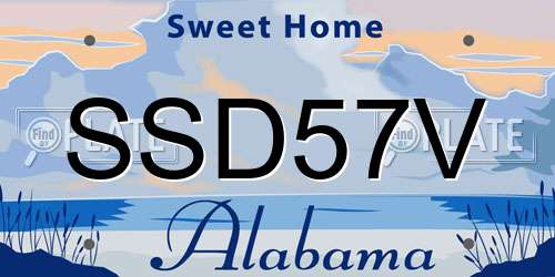 SSD57V Alabama License Plate