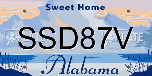 SSD87V Alabama License Plate