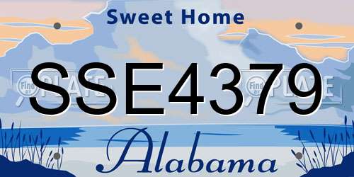 SSE4379 Alabama License Plate