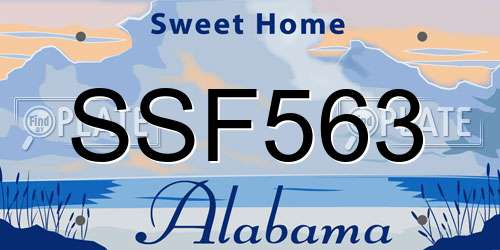 SSF563 Alabama License Plate