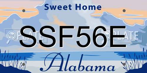 SSF56E Alabama License Plate