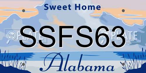 SSFS63 Alabama License Plate