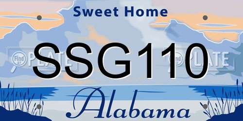 SSG110 Alabama License Plate