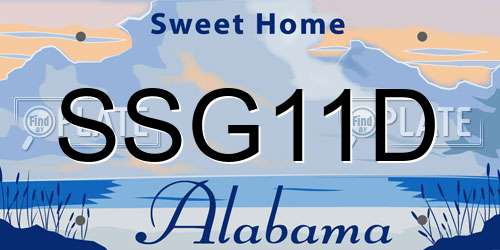 SSG11D Alabama License Plate