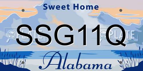 SSG11Q Alabama License Plate