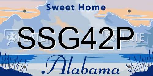 SSG42P Alabama License Plate