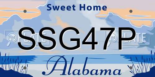 SSG47P Alabama License Plate