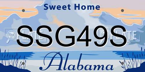 SSG49S Alabama License Plate