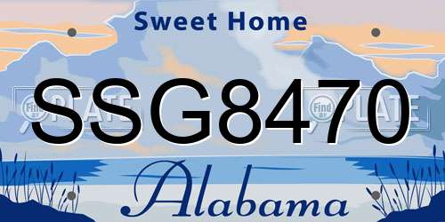 SSG8470 Alabama License Plate