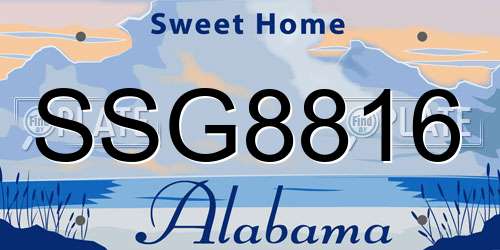 SSG8816 Alabama License Plate