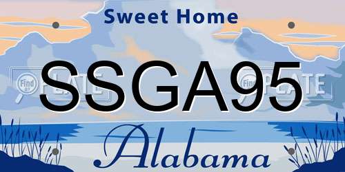 SSGA95 Alabama License Plate