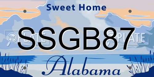 SSGB87 Alabama License Plate