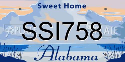 SSI758 Alabama License Plate