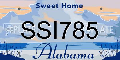 SSI785 Alabama License Plate