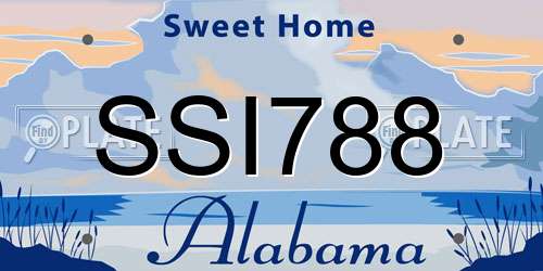 SSI788 Alabama License Plate