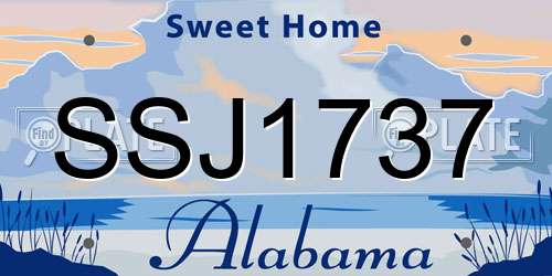 SSJ1737 Alabama License Plate