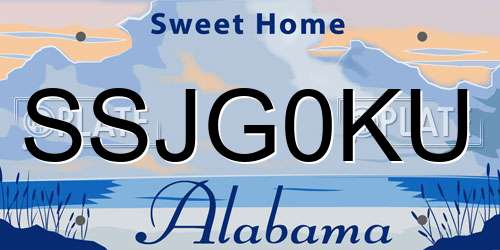 SSJG0KU Alabama License Plate
