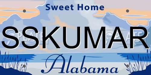 SSKUMAR Alabama License Plate