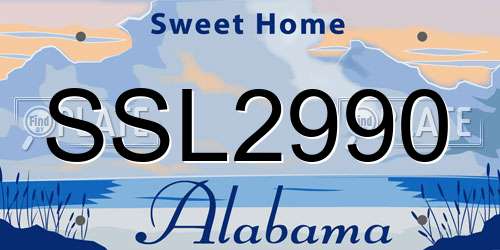 SSL2990 Alabama License Plate