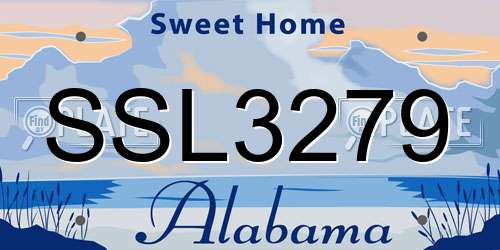 SSL3279 Alabama License Plate