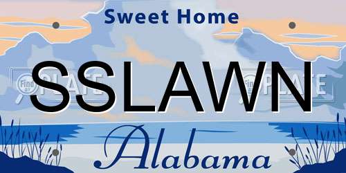 SSLAWN Alabama License Plate