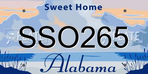 SSO265 Alabama License Plate
