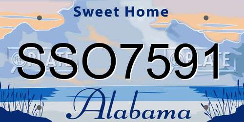 SSO7591 Alabama License Plate